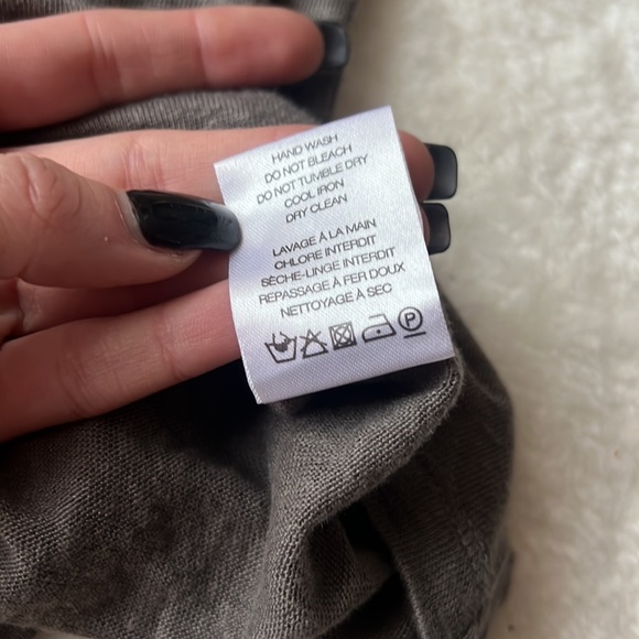 Like New🖤 IRO Sz S Tissa Lace Up Slub Linen Stone Grey Relaxed Sleeveless Top - Picture 11 of 12